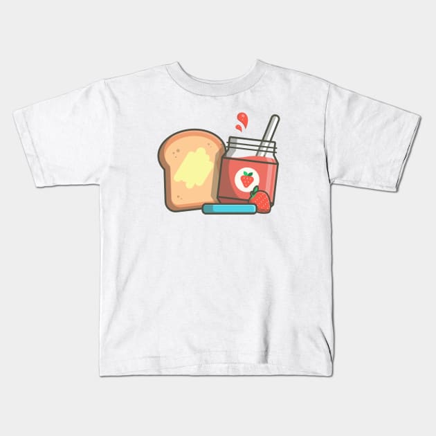 Toast bread with strawberry jam Kids T-Shirt by Catalyst Labs